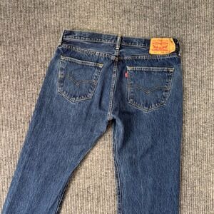 Levi's 501 Straight Leg Jeans Mens W36 L29‎ Dark Wash Denim Blue